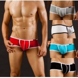 【網將WJ】莫代爾超低腰男士無痕平角褲 (L 紅)