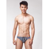 【LOOCH】灰色印花三角泳褲(XL)