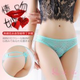 《AIMEI GIAREN》情吻妙戀！刺繡花朵造型細帶丁字褲﹝湖藍﹞