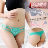 《AIMEI GIAREN》情秘眷戀！細帶鏤空蕾絲T字褲﹝淺綠﹞