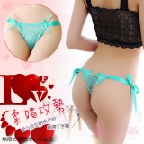 《AIMEI GIAREN》柔媚攻勢！愛心造型網格柔紗綁帶丁字褲﹝珊瑚綠﹞