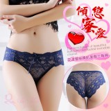 《AIMEI GIAREN》傾戀蜜愛！花漾蕾絲裸肌美臀三角褲﹝深藍﹞