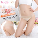 《AIMEI GIAREN》偷心時刻！寬版波浪紋蕾絲褲頭T字褲﹝膚﹞