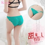 《AIMEI GIAREN》甜蜜情人！細帶斜邊花漾蕾絲三角褲﹝綠﹞